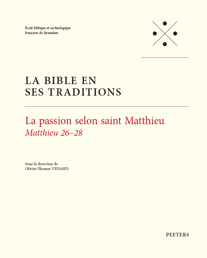 Couverture du livre "La passion selon saint Matthieu"
