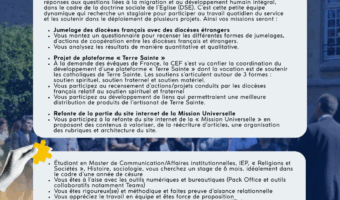 Chez nos amis : Plateforme « Terre Sainte » et stage pour un jeune communicant !