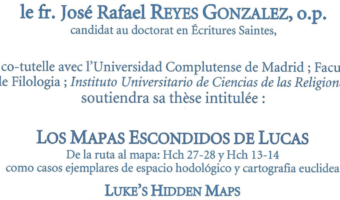 La soutenance de thèse par José Rafael Reyes Gonzalez o.p. aura lieu le 19 octobre 2026 à 15h à l&rsquo;EBAF.